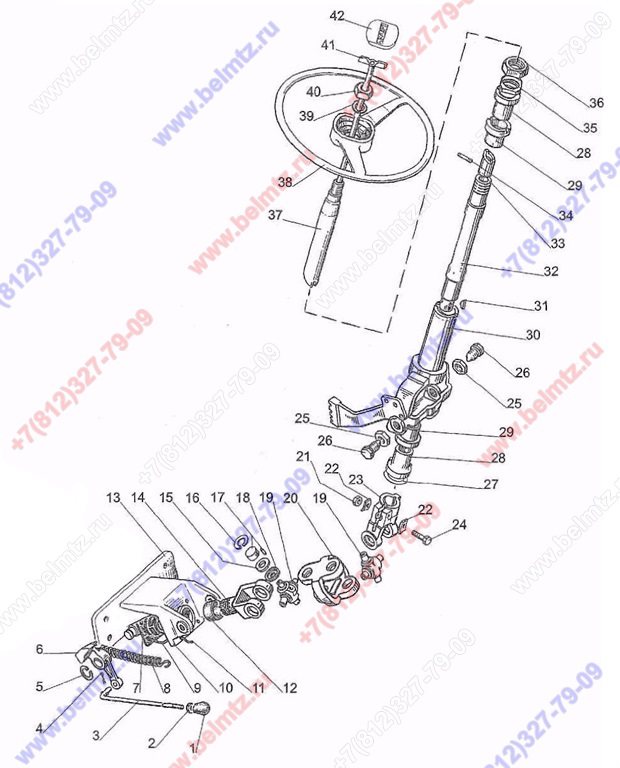 Рулевая колонка нового образца мтз