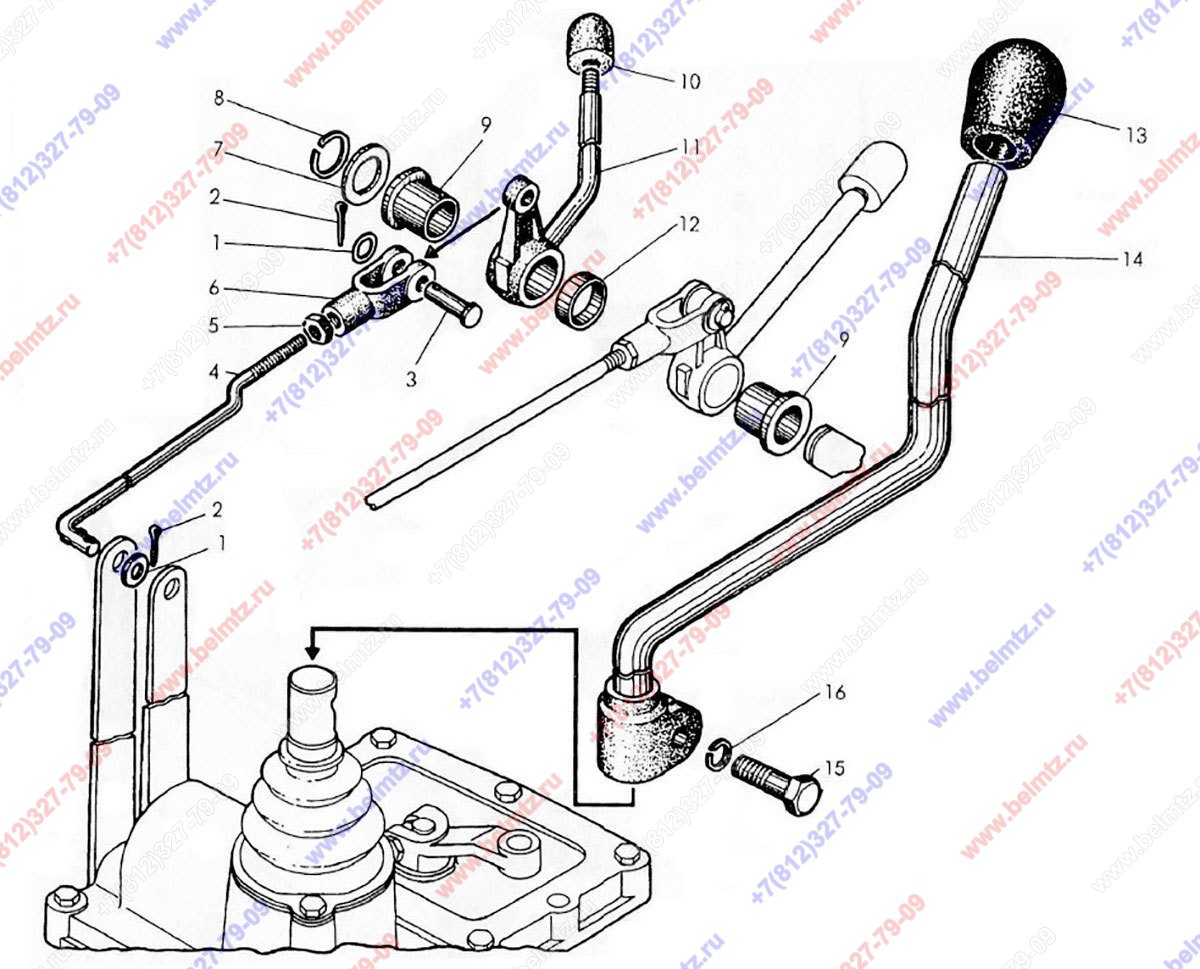 рычаг включения переднего моста мтз 82