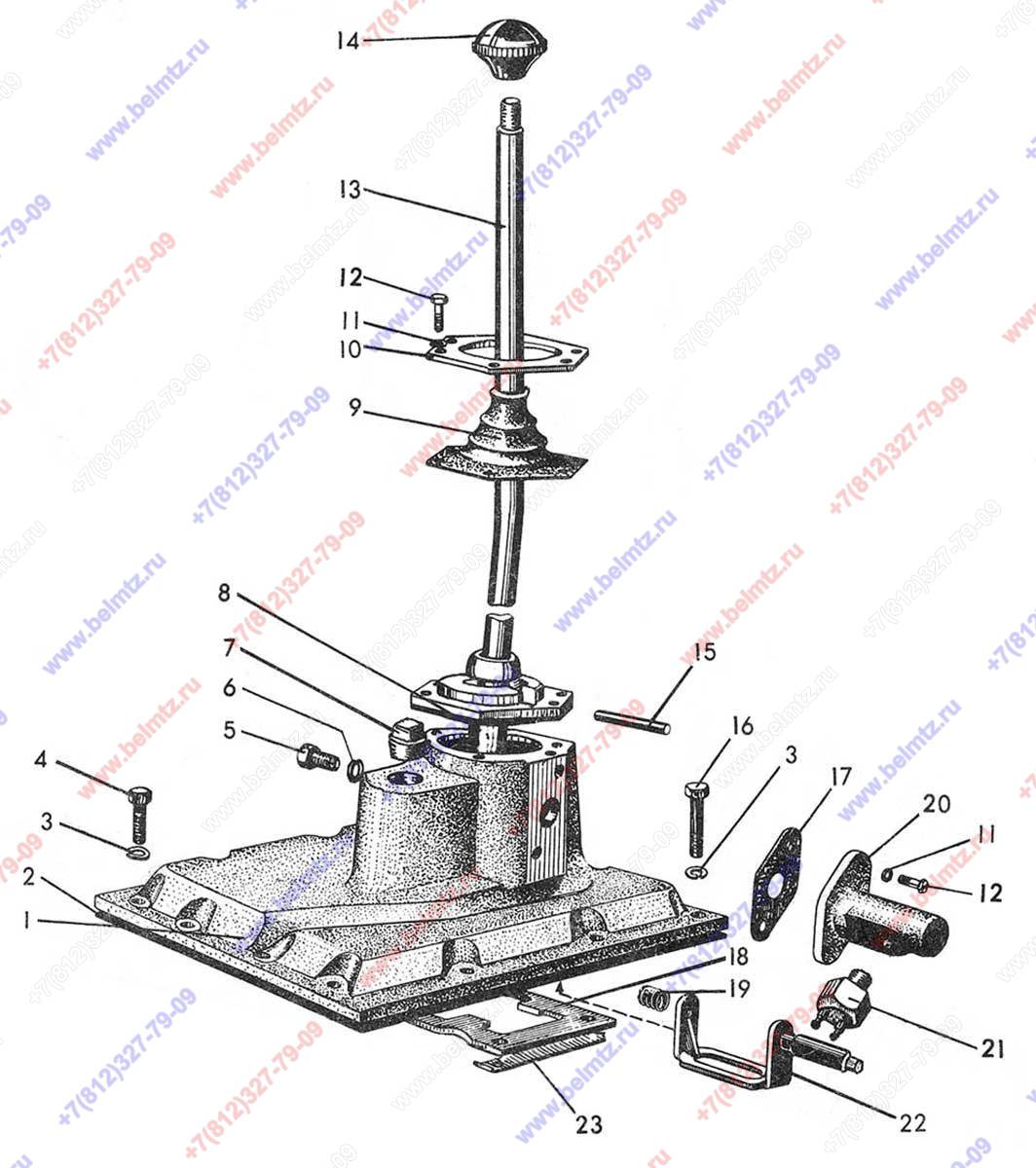 Схема передач мтз 82 старого образца коробка переключения
