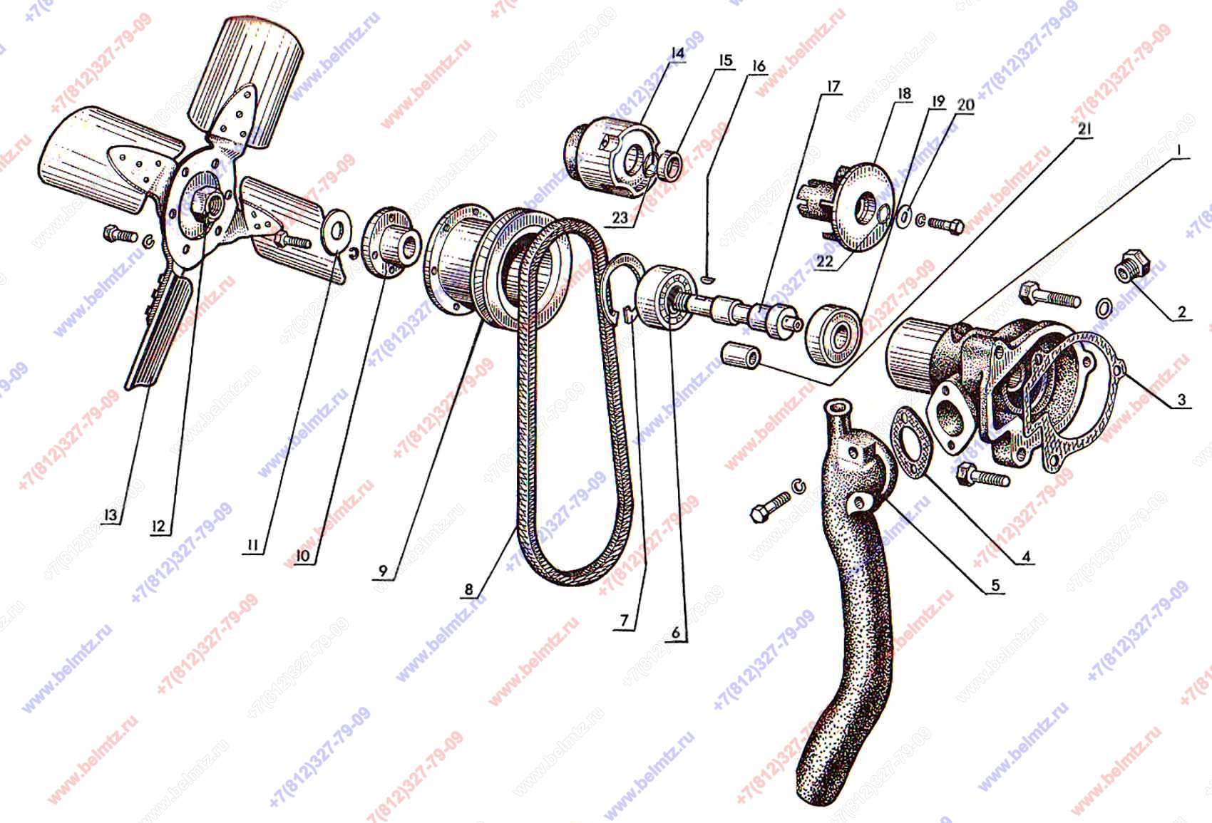 Водяной насос мтз 82 схема