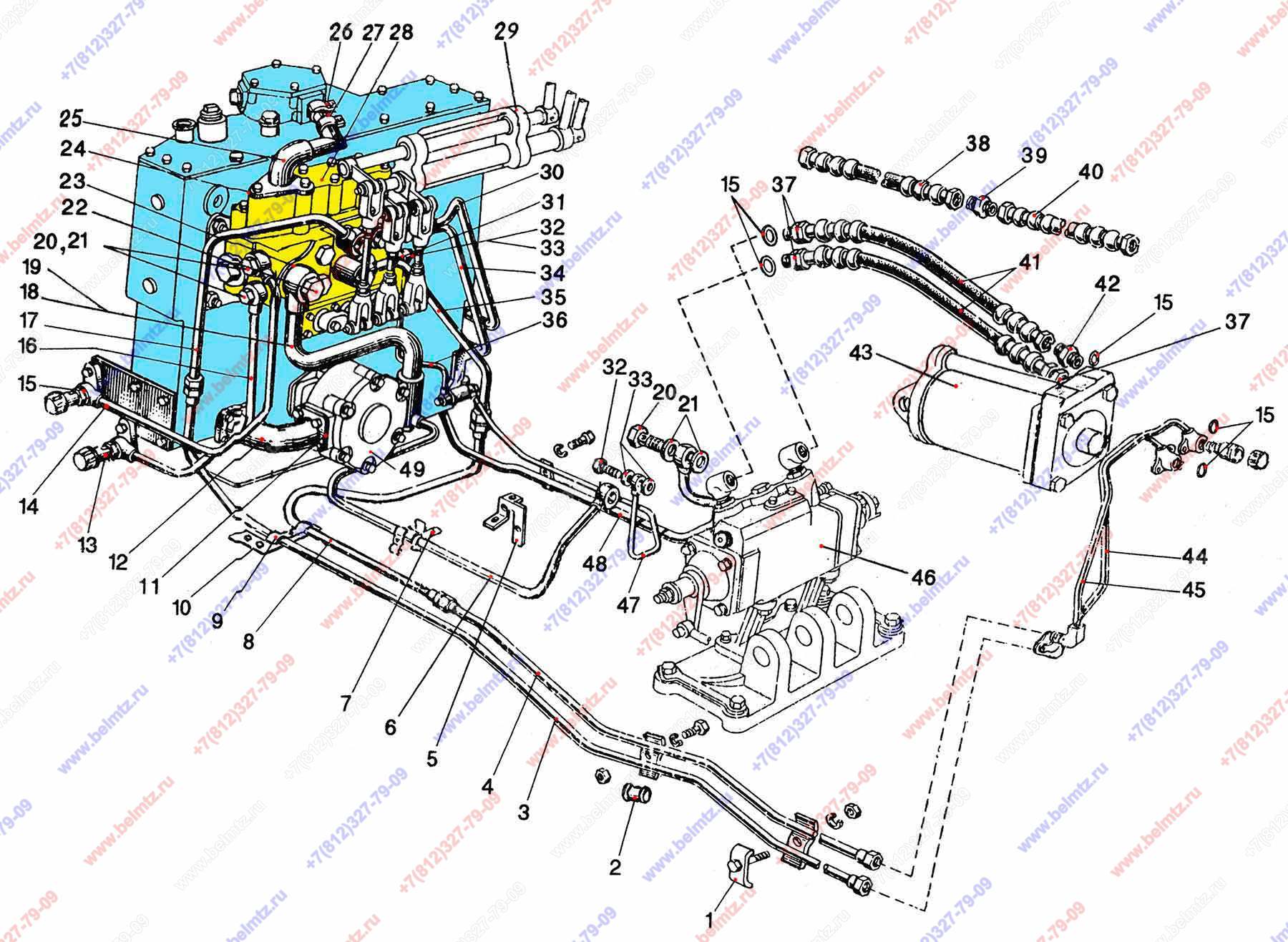 Схема гидравлики мтз 80 старого образца