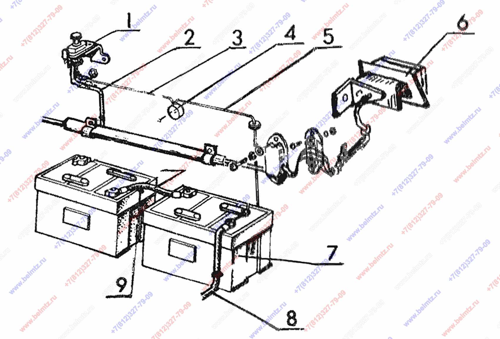 Схема подключения аккумуляторов мтз 12 21