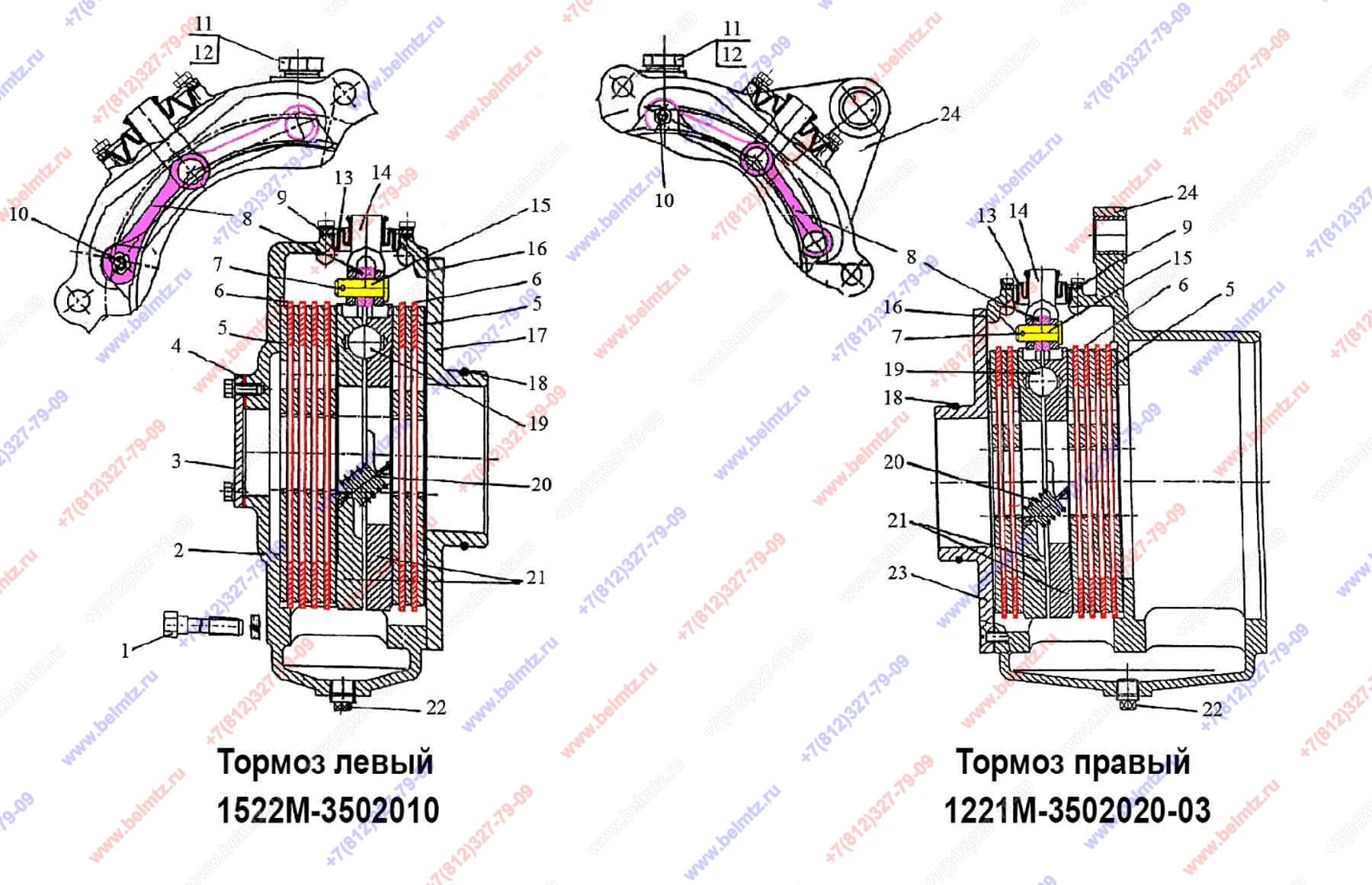 Тормоза мтз 1221 схема