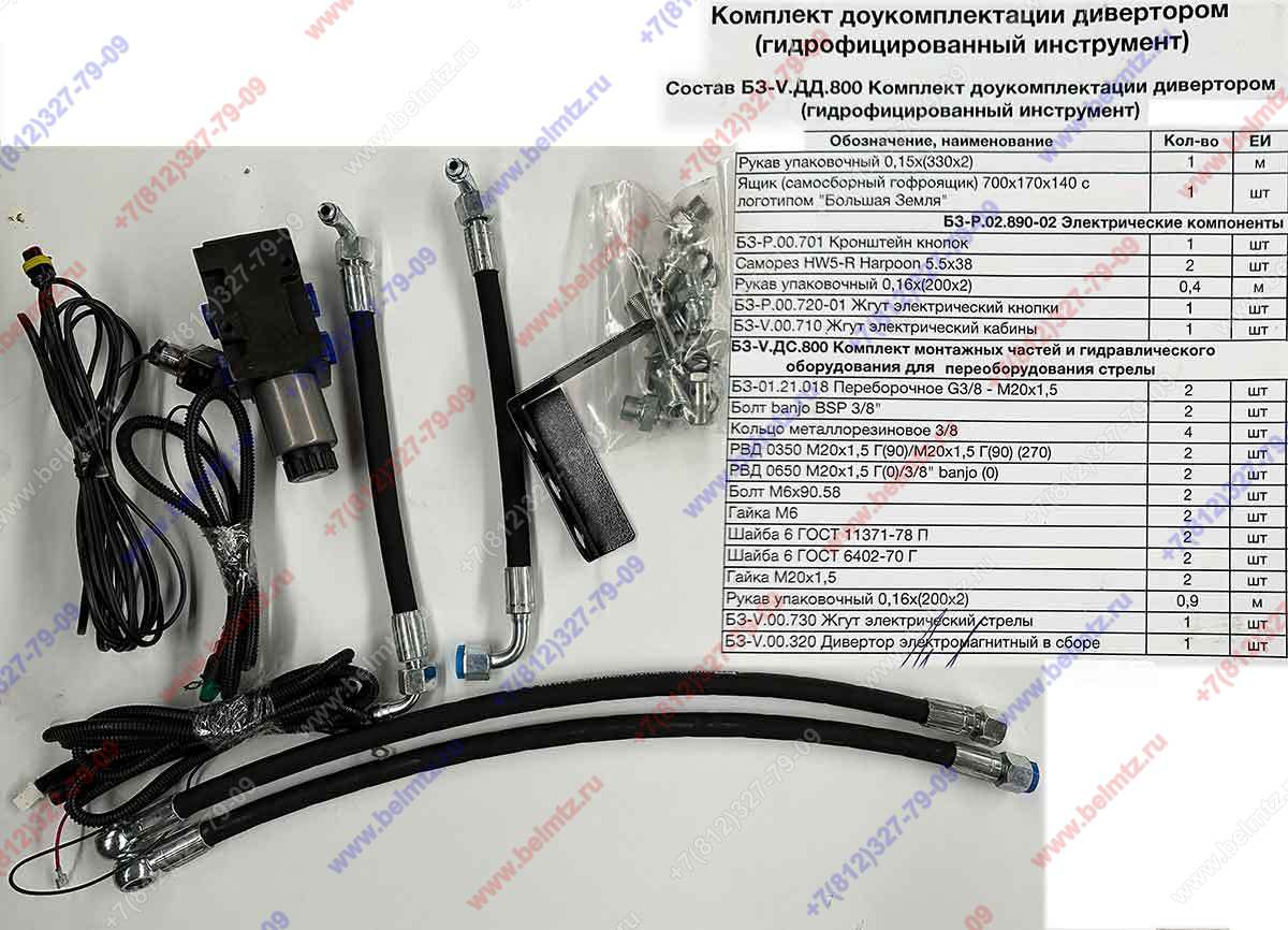 БЗ-V.ДД.800 Комплект доукомплектации дивертором (гидрофицированный инструмент)